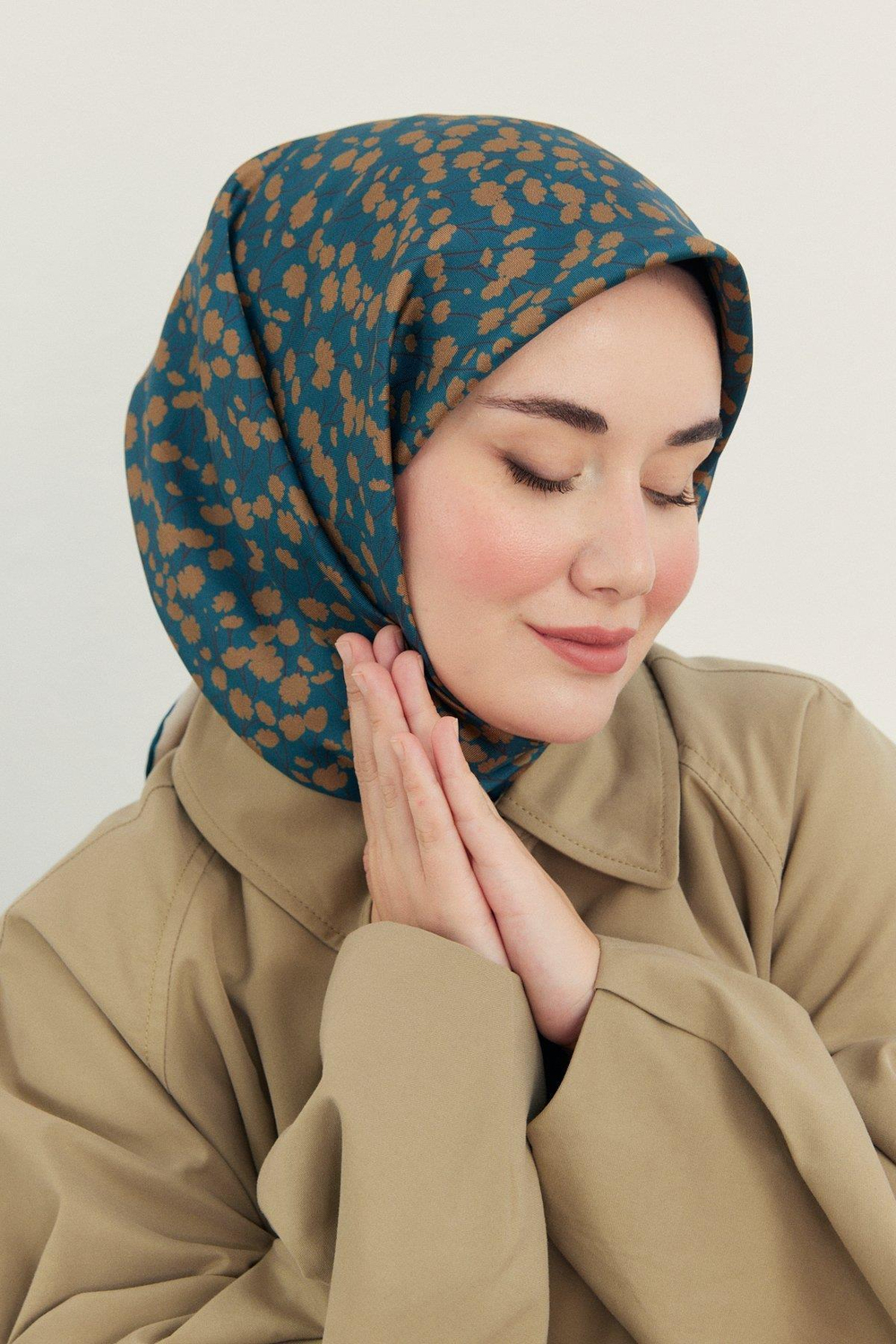 Silk Home Twill İpek Eşarp - 11412-34 Petrol Kahve