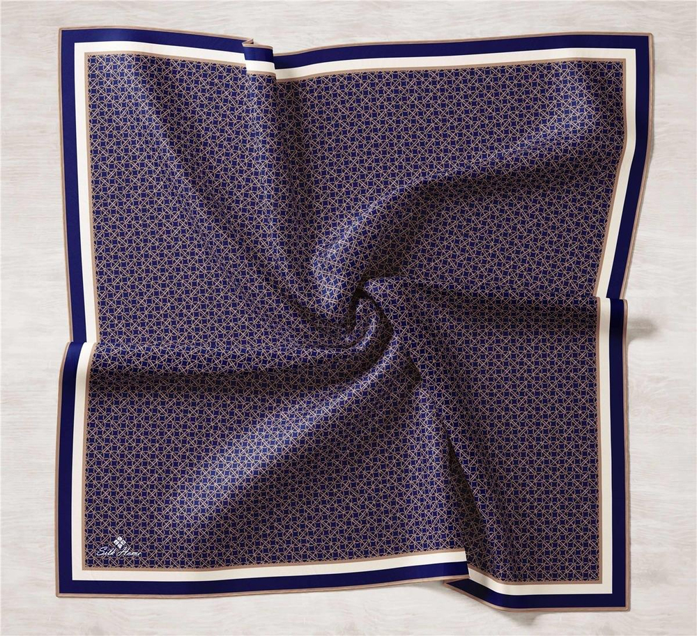Silk Home Twill İpek Eşarp - 11414-02 Lacivert Vizon