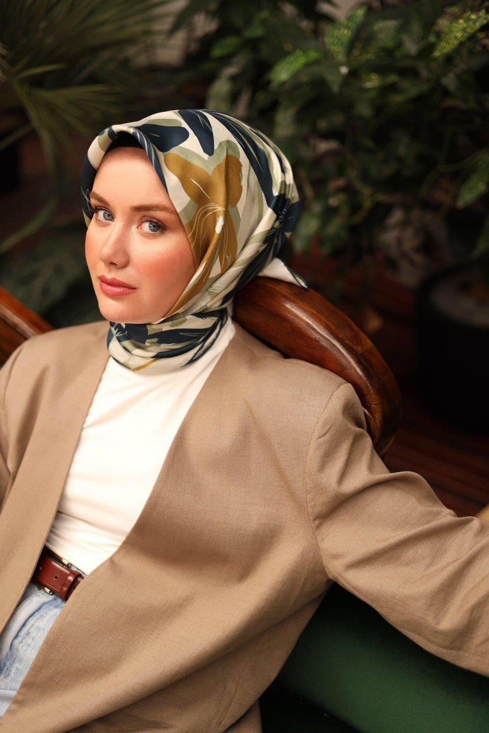 Silk Home Twill İpek Eşarp - 11439-40 Koyu Yeşil