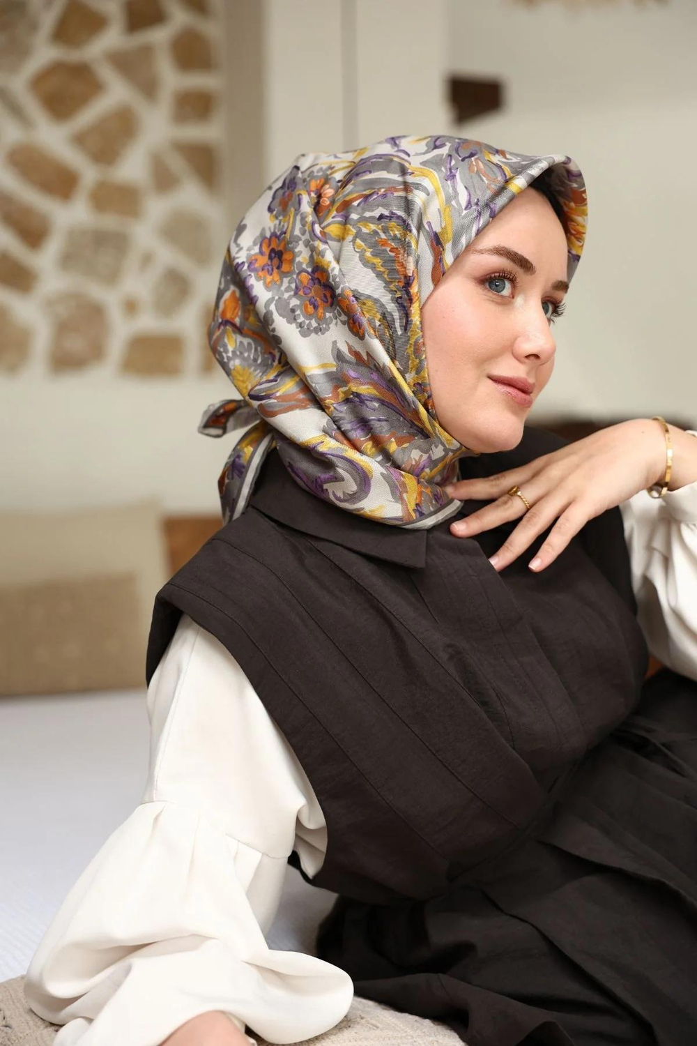 Silk Home Twill İpek Eşarp - 11469-39 Gri Mor