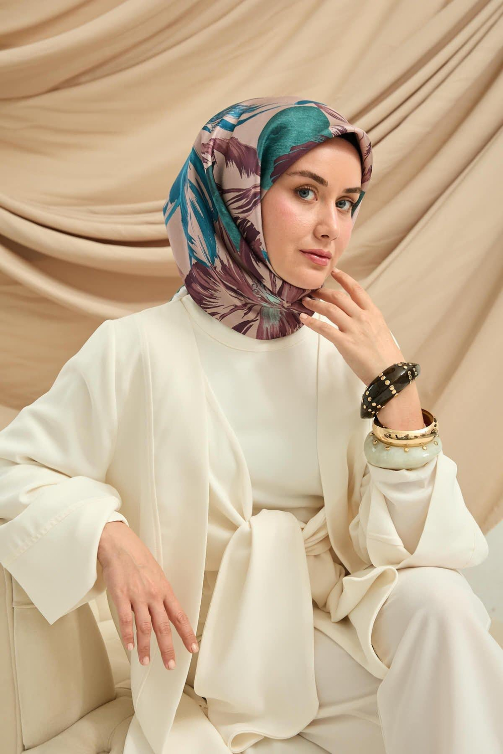 Silk Home Twill İpek Eşarp - 11480-72 Pudra Mavi