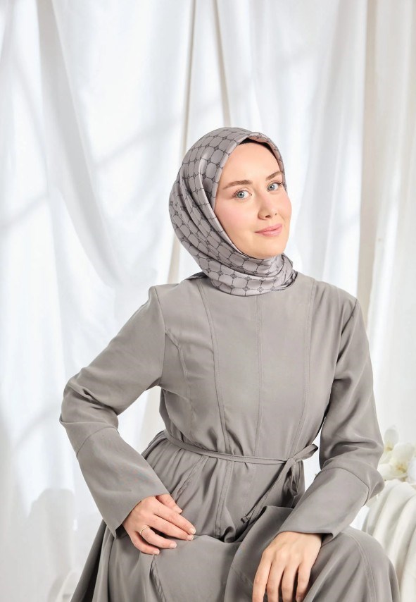 Silk Home Twill İpek Eşarp - 11539-02 Koyu Gri