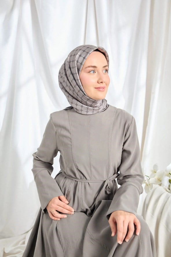 Silk Home Twill İpek Eşarp - 11539-02 Koyu Gri