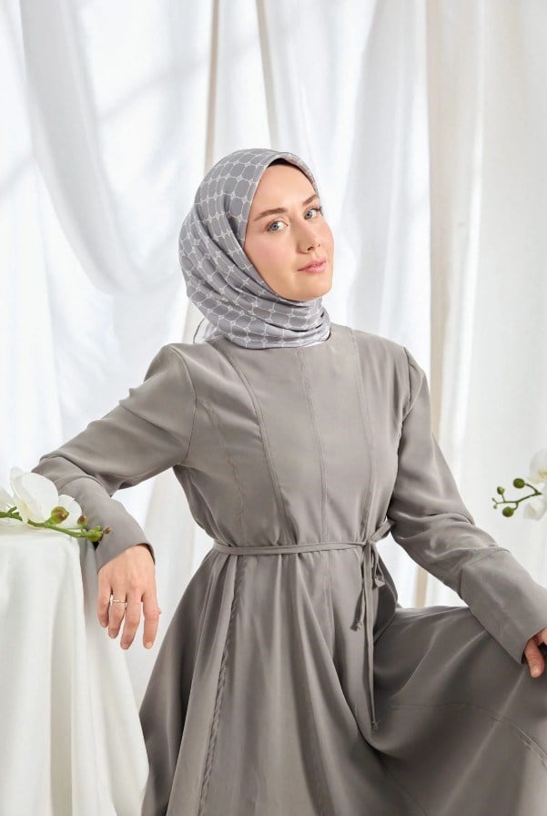 Silk Home Twill İpek Eşarp - 11539-08 Açık Gri