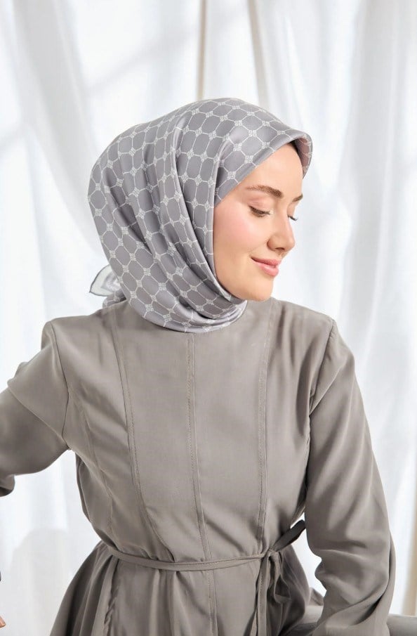 Silk Home Twill İpek Eşarp - 11539-08 Açık Gri