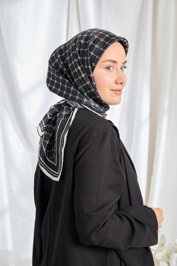 Silk Home Twill İpek Eşarp - 11539-12 Siyah