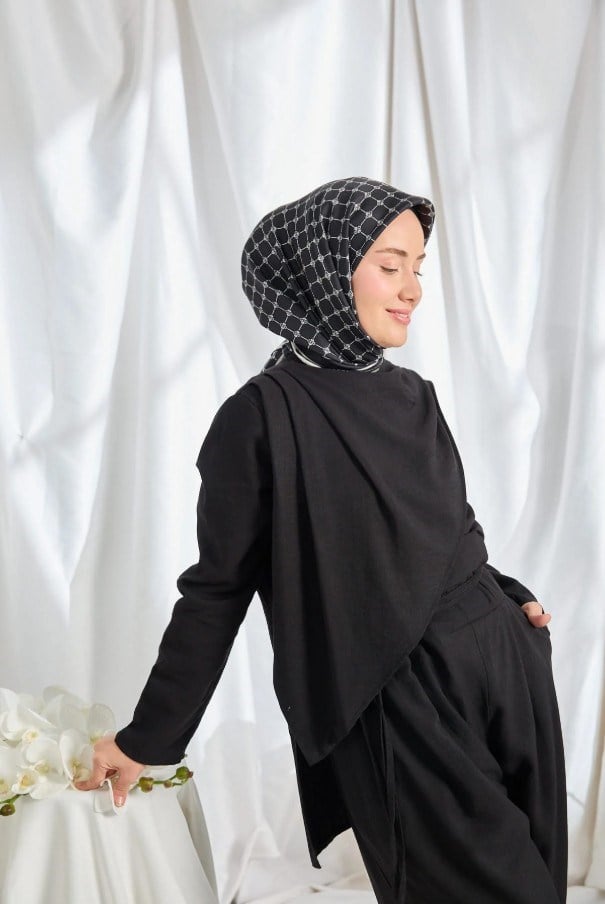 Silk Home Twill İpek Eşarp - 11539-12 Siyah