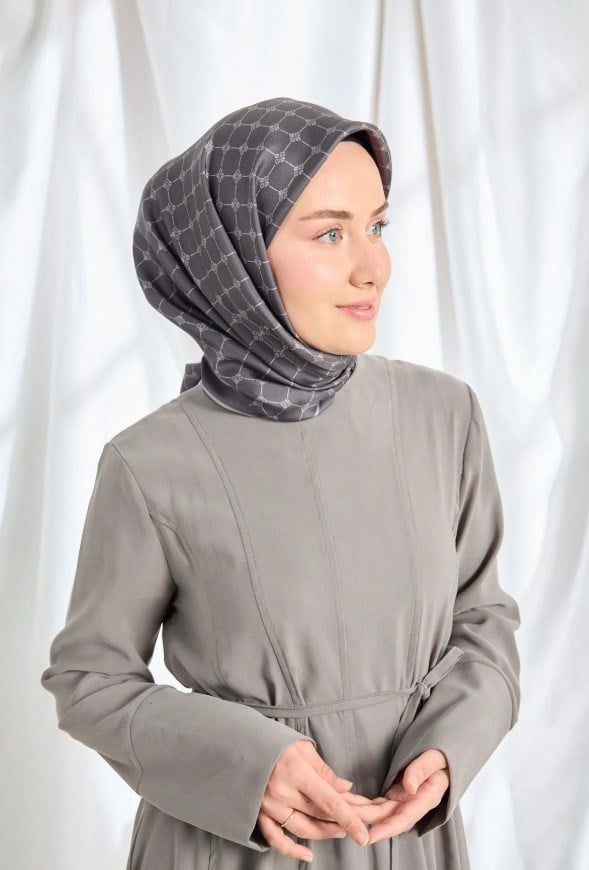 Silk Home Twill İpek Eşarp - 11539-14 Koyu Füme
