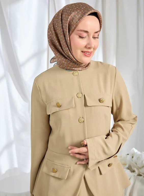 Silk Home Twill İpek Eşarp - 11540-14 Kahverengi