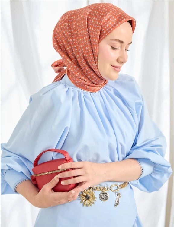 Silk Home Twill İpek Eşarp - 11540-18 Nar Çiçeği