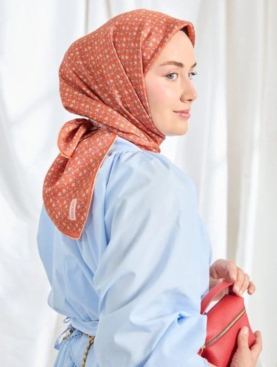 Silk Home Twill İpek Eşarp - 11540-18 Nar Çiçeği