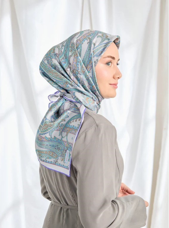 Silk Home Twill İpek Eşarp - 11542-09 Gümüş