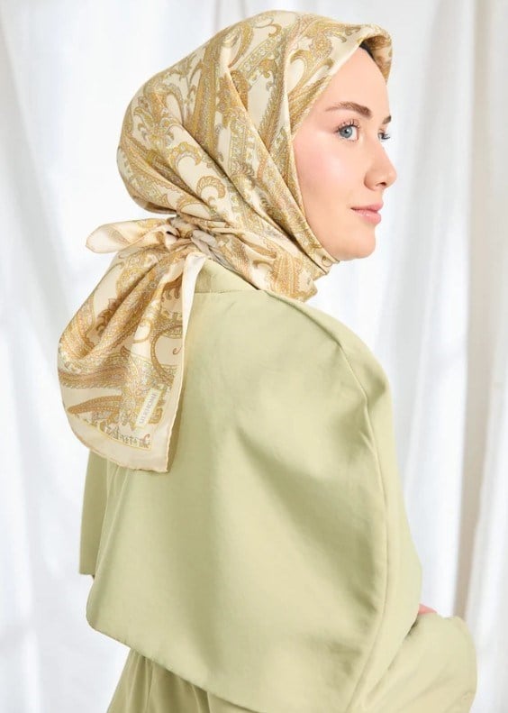 Silk Home Twill İpek Eşarp - 11542-12 Krem