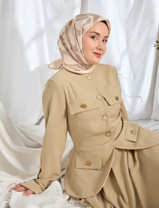 Silk Home Twill İpek Eşarp - 11548-18 Pudra
