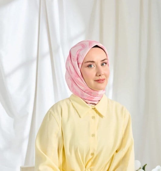 Silk Home Twill İpek Eşarp - 11548-24 Pembe