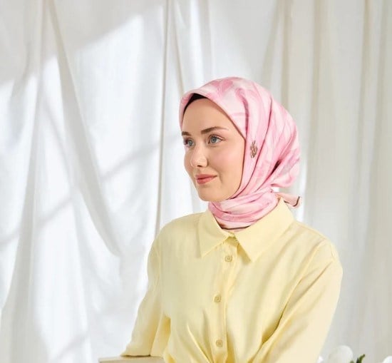 Silk Home Twill İpek Eşarp - 11548-24 Pembe