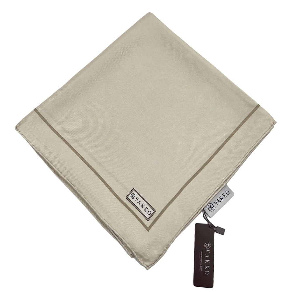 Vakko Düz Twill İpek Eşarp - Bej
