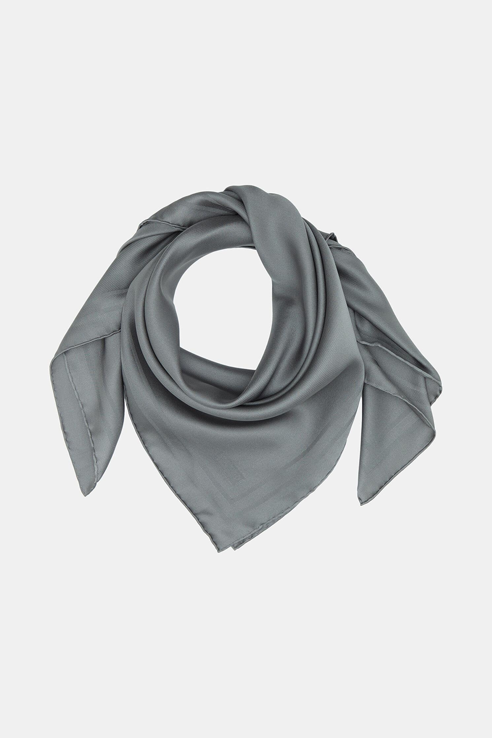 Vakko Jakarlı Twill İpek Eşarp - Çerçeve - Füme