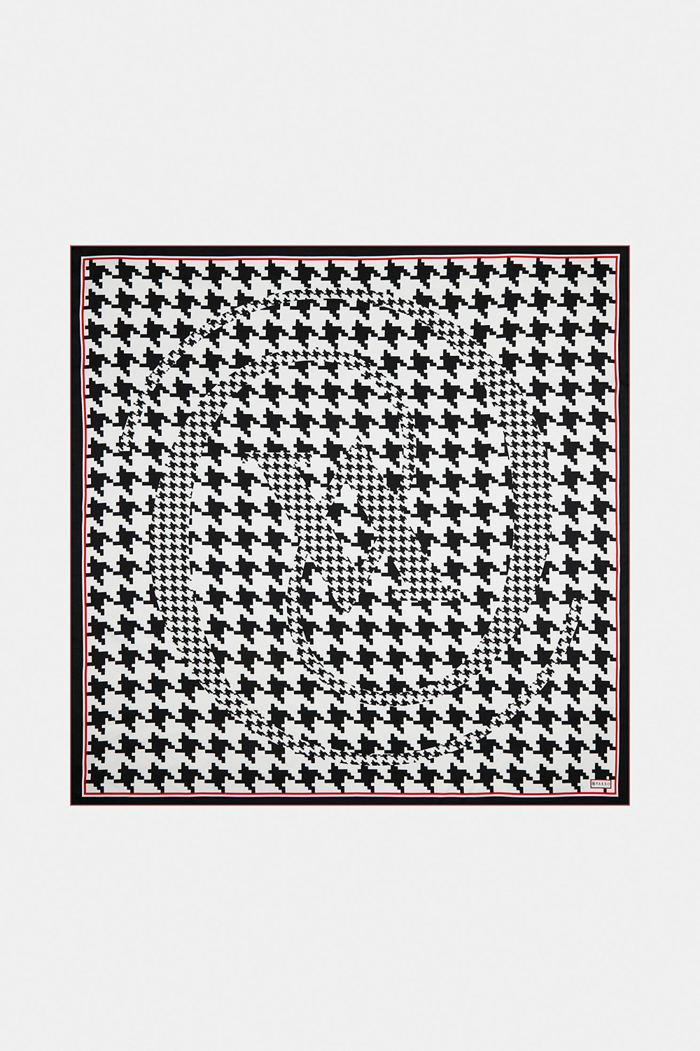 Vakko Twill İpek Eşarp - 27263 - Siyah Kırmızı