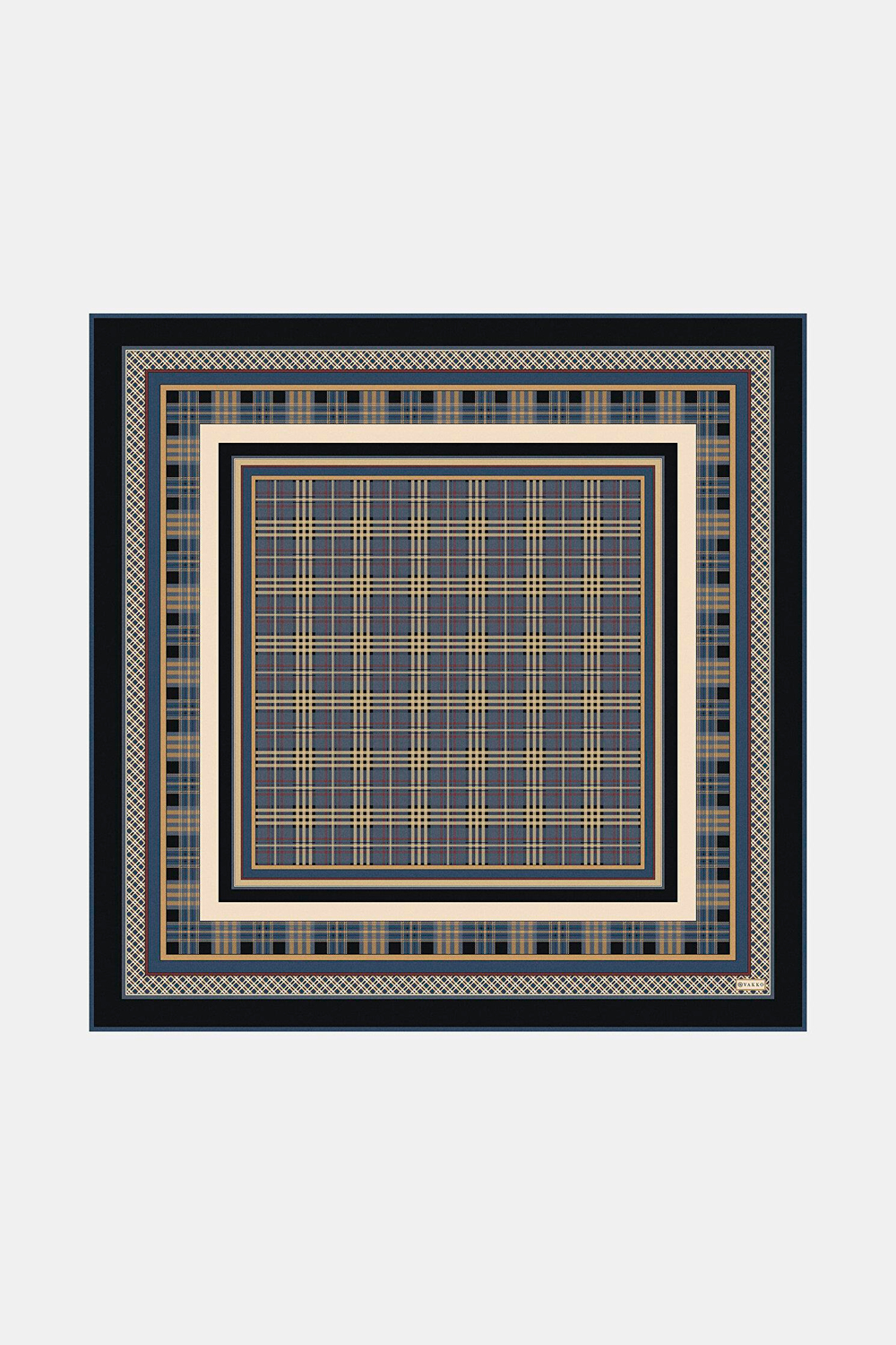 Vakko Twill İpek Eşarp - 40805 - Lacivert Siyah