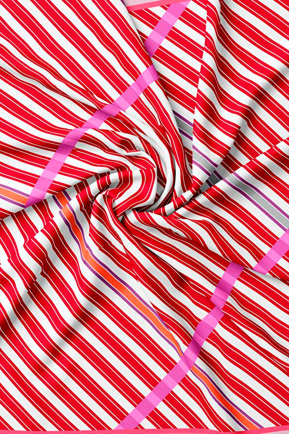 Vakko Twill İpek Eşarp - 41092 - Kırmızı Fuşya