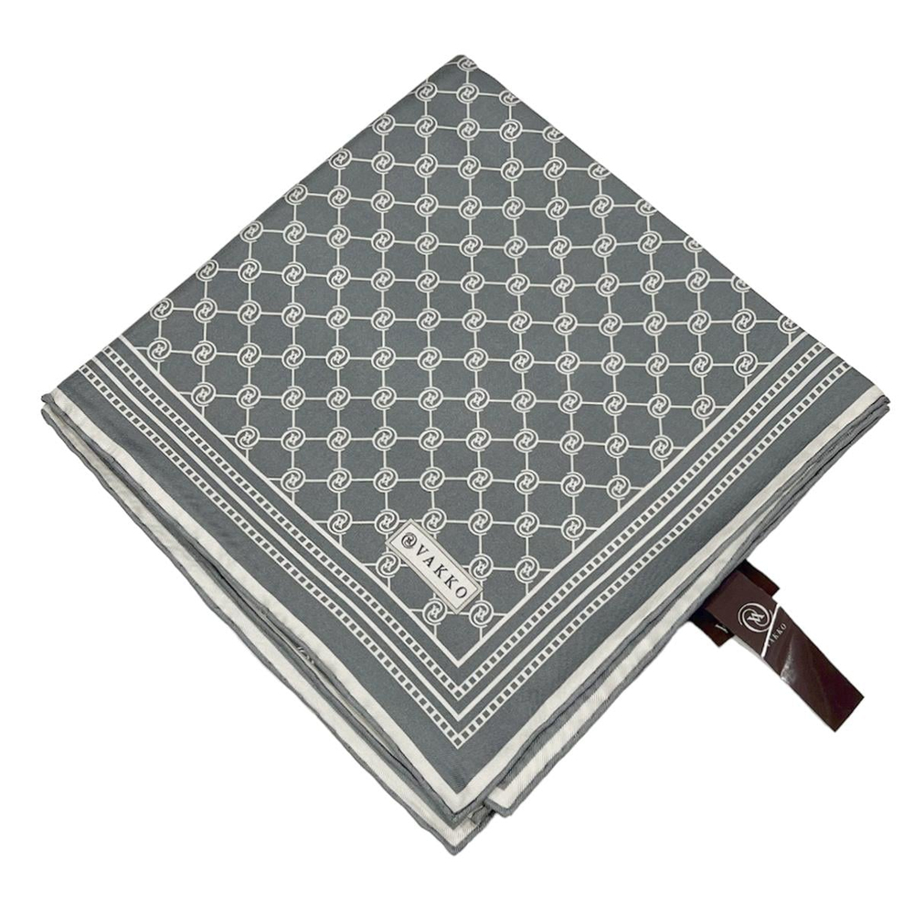 Vakko Twill İpek Eşarp - Özel Seri - Metalik Gri