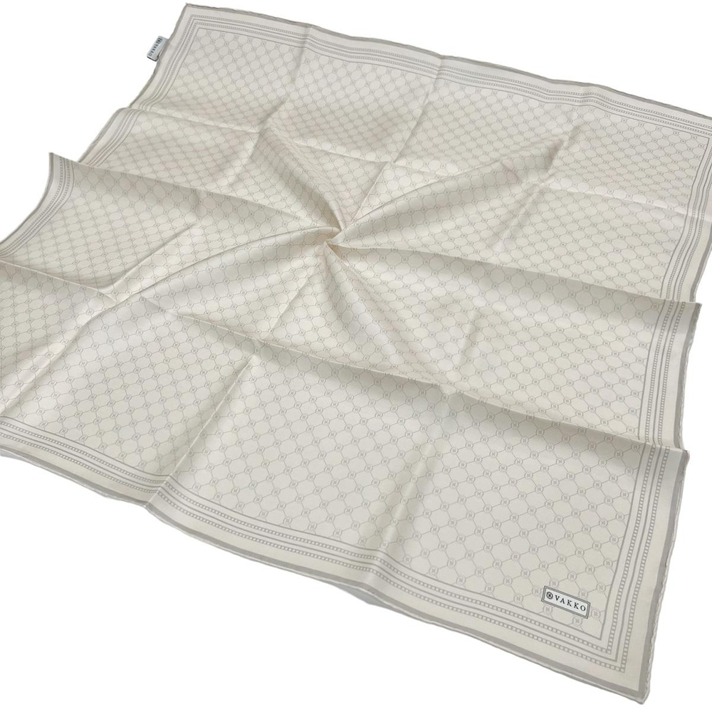 Vakko Twill İpek Eşarp - Özel Seri - Soft Krem