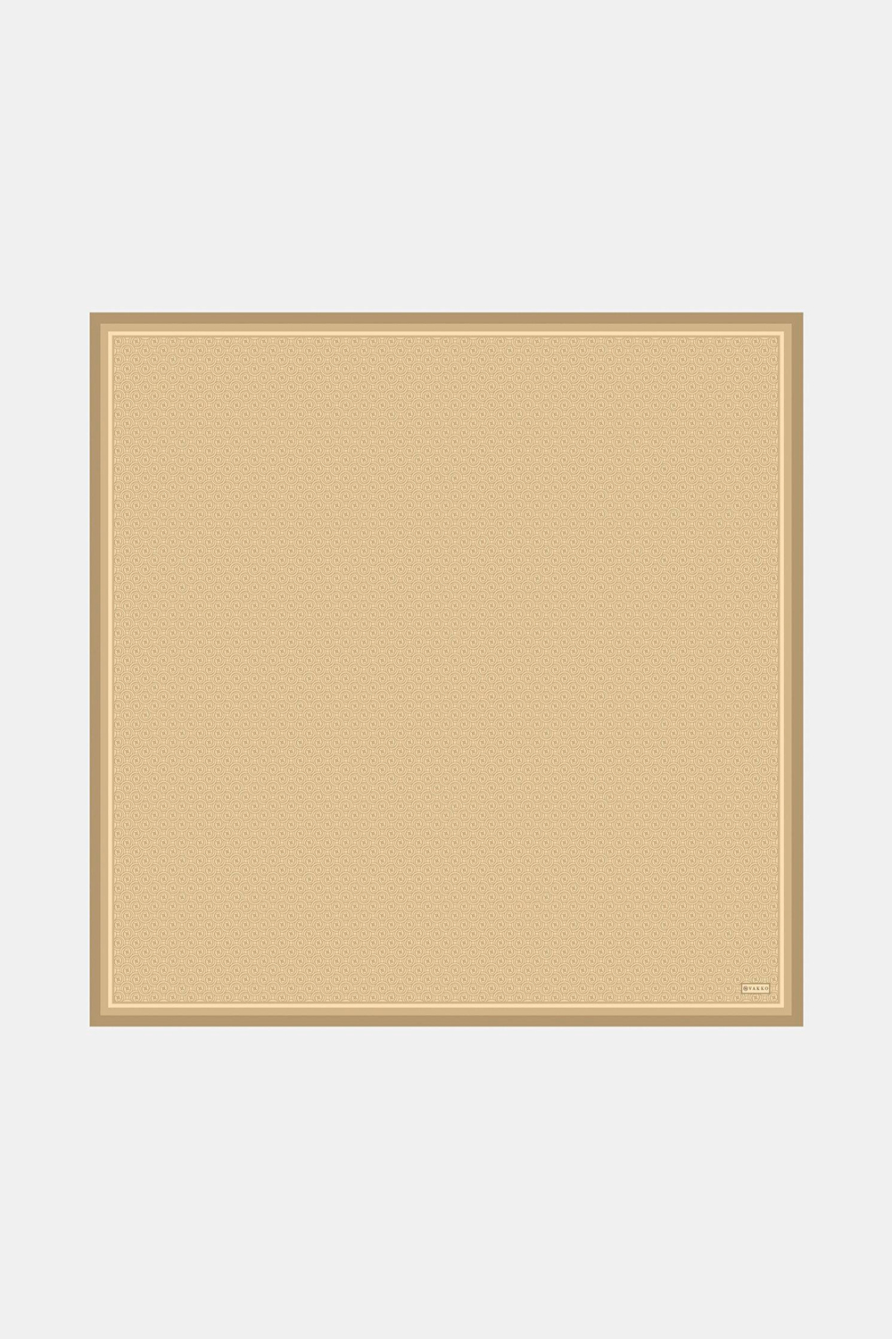 Vakko Twill İpek Eşarp - Yeni Monogram - Gold