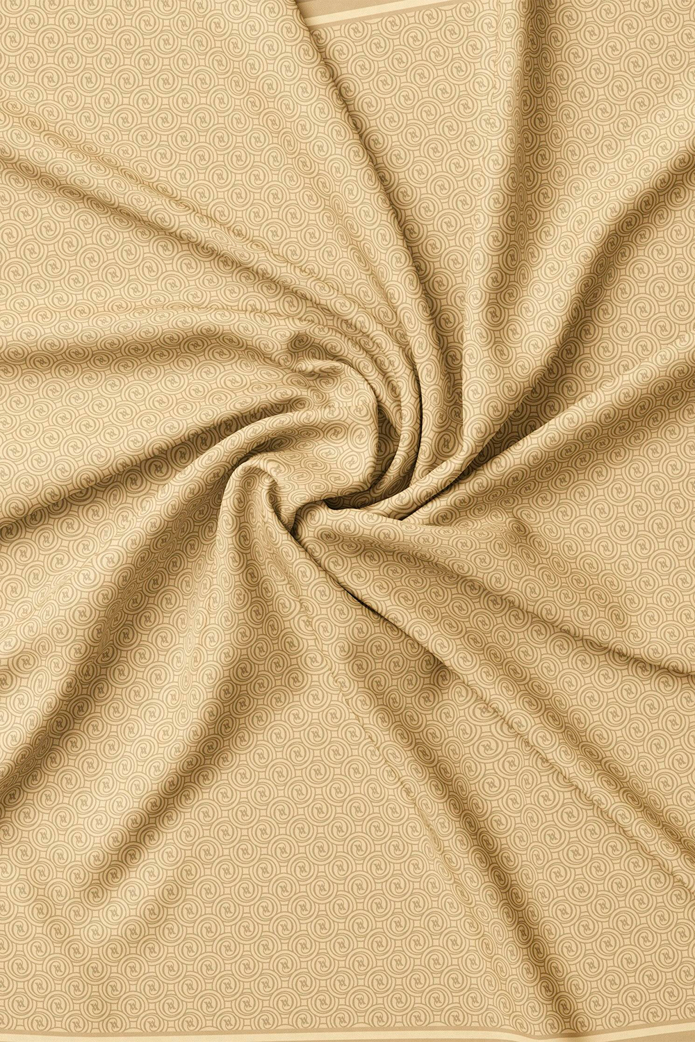 Vakko Twill İpek Eşarp - Yeni Monogram - Gold