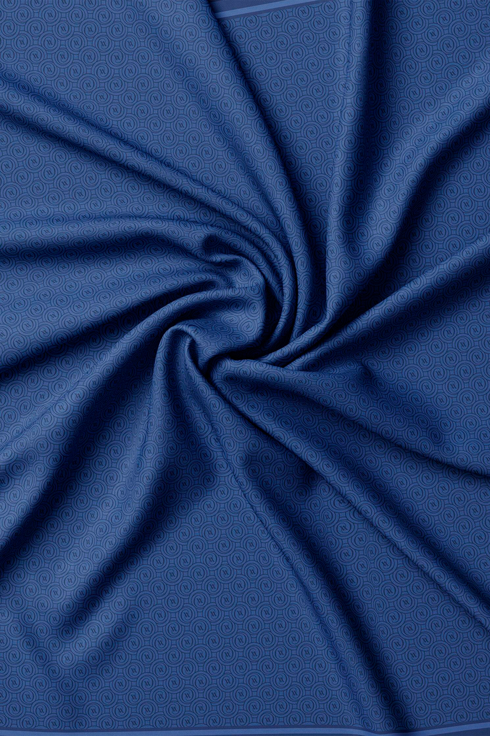 Vakko Twill İpek Eşarp - Helezon Monogram - Lacivert