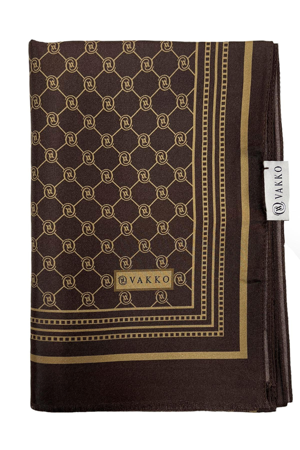 Vakko Twill İpek Şal - Özel Seri - Kahve