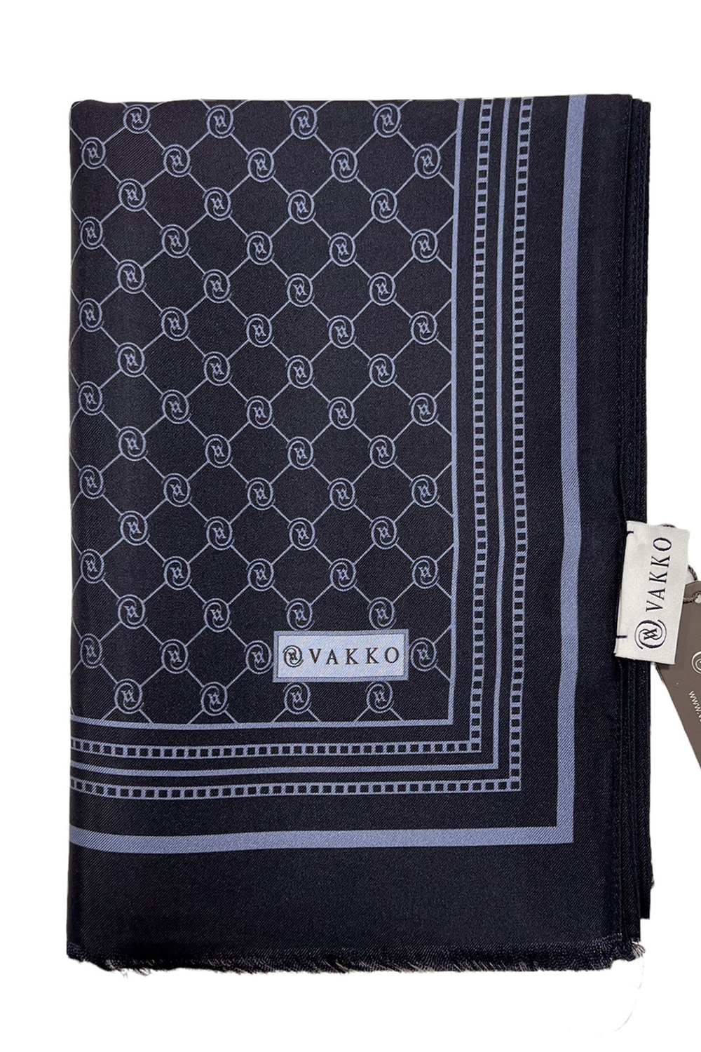 Vakko Twill İpek Şal - Özel Seri - Lacivert