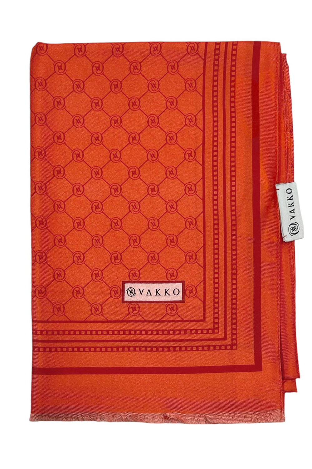 Vakko Twill İpek Şal - Özel Seri - Mercan