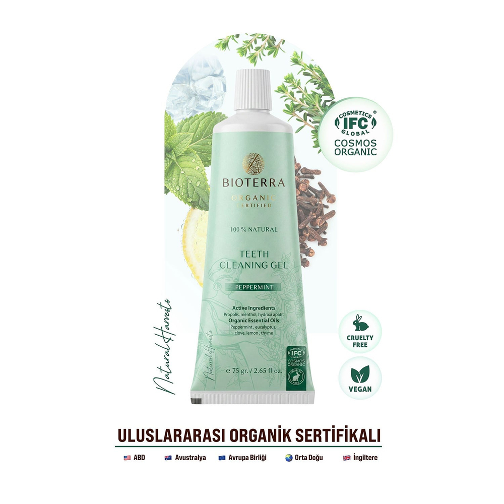 Bioterra Organik Teeth Cleaning Gel 75 gr ( Diş Temizleme Jeli)