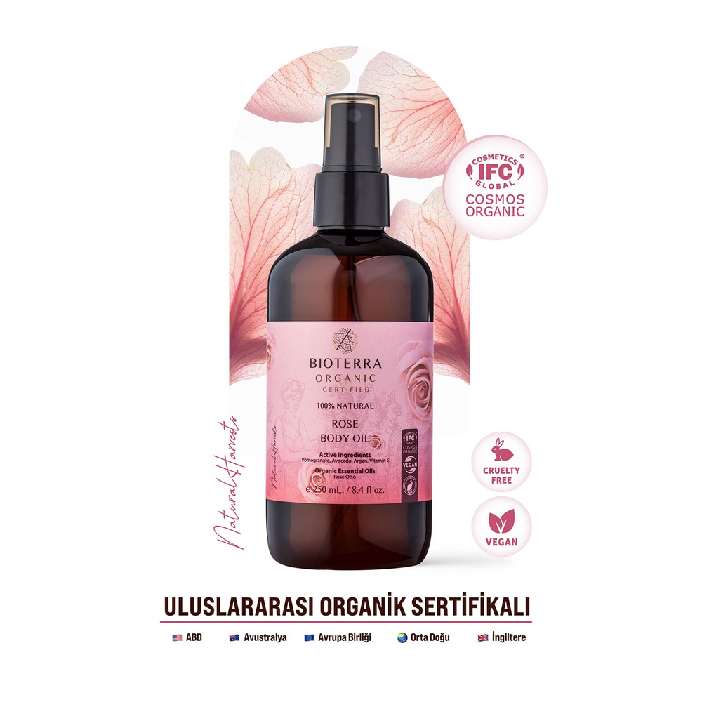Bioterra Organic Rose Body Oil 250 ml