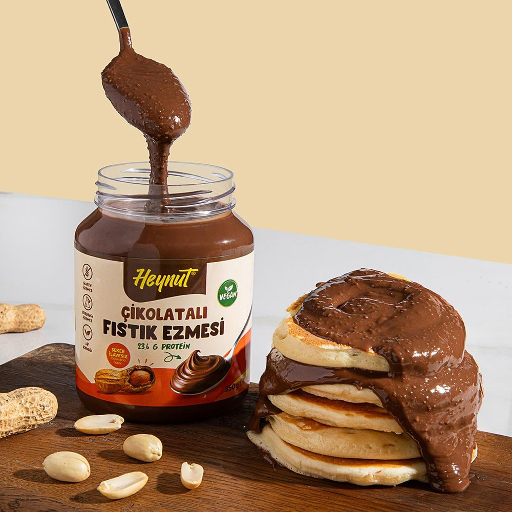 Şeker ilavesiz Çikolatalı Fıstık Ezmesi 350g