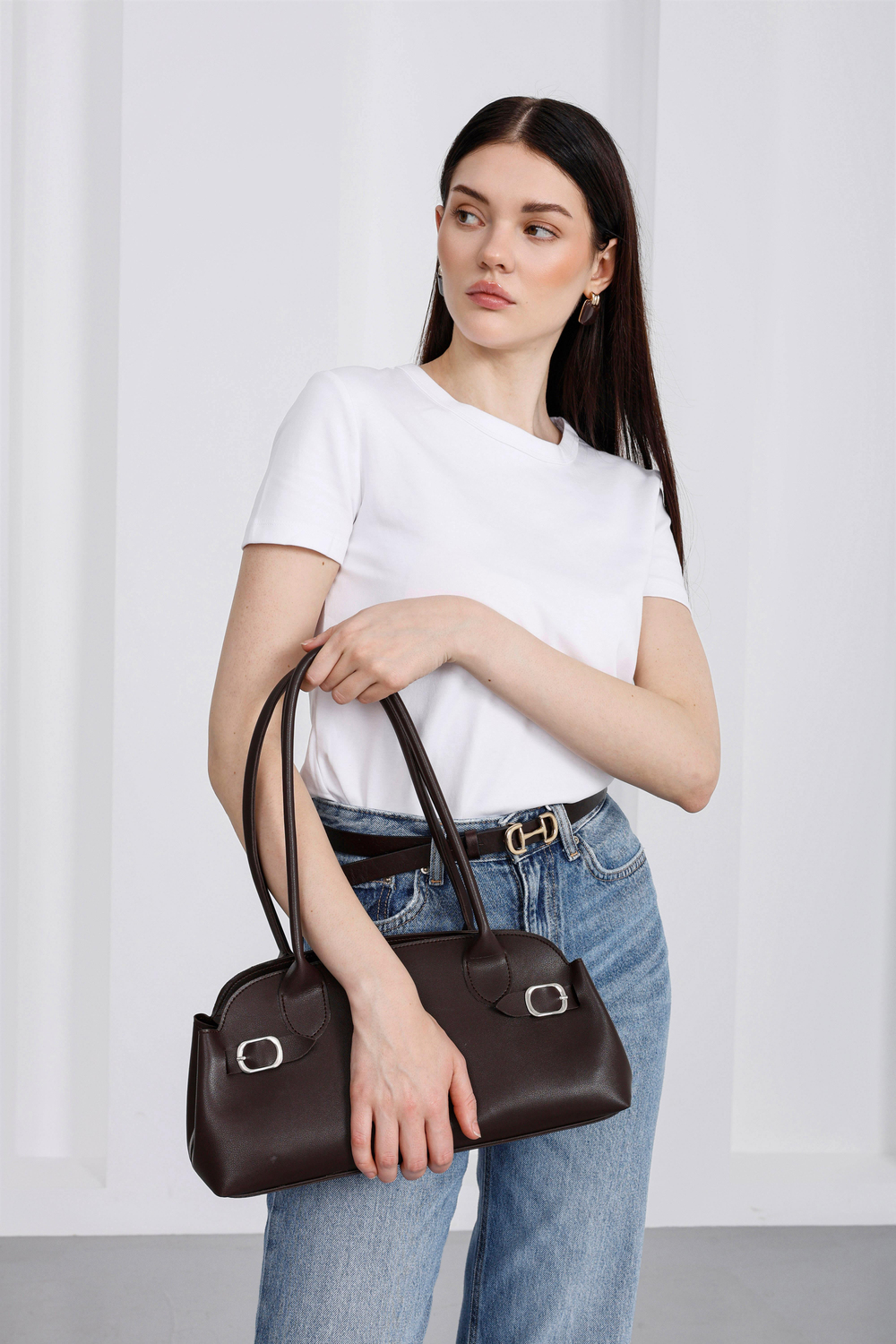 Andiamo Vintage Baget Çanta Kahve