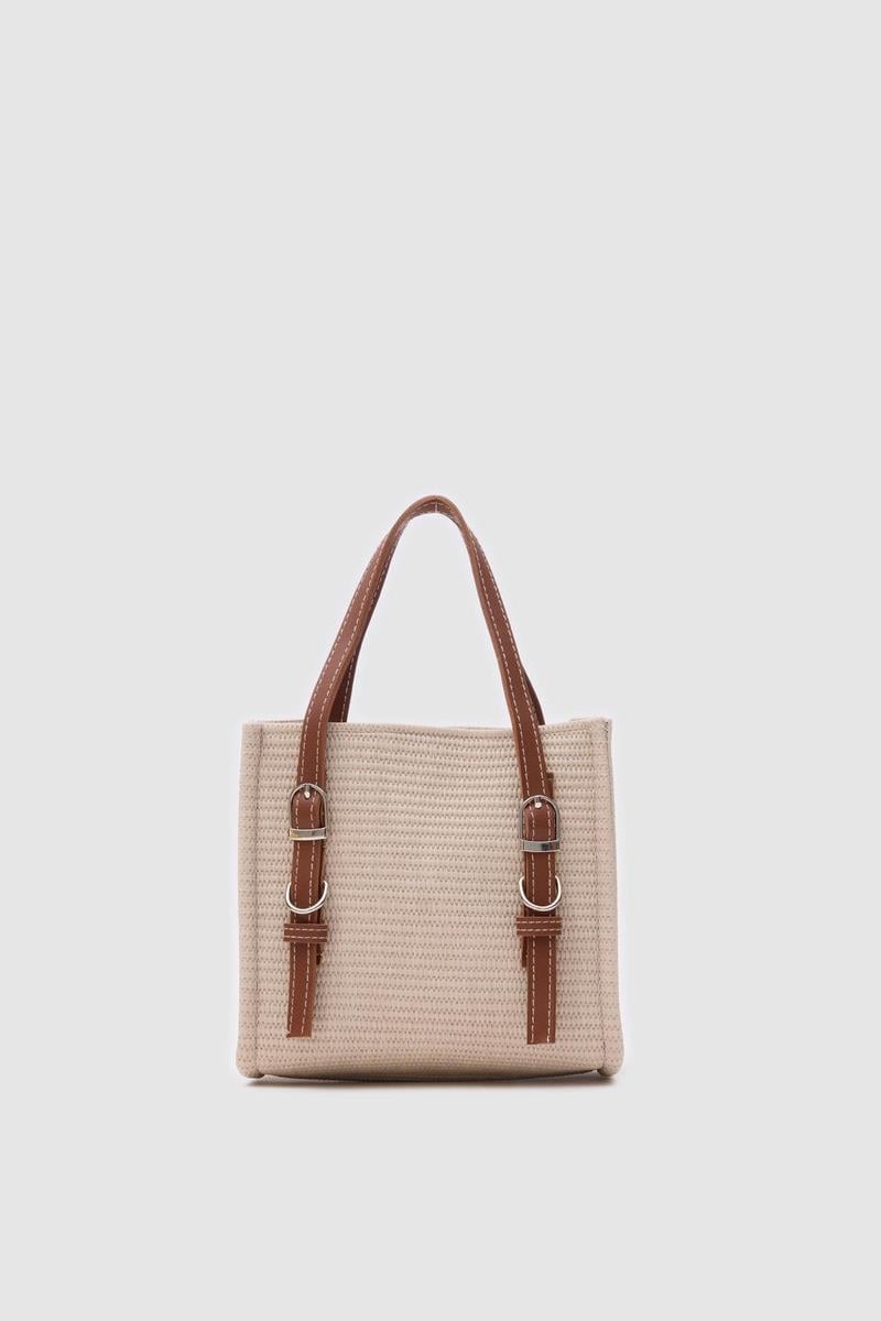 Wolf Hasır Kemer Detaylı Çapraz Çanta Bej