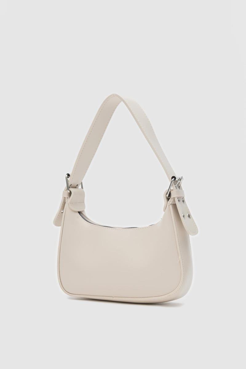 Muse Oval Baget Çanta Krem