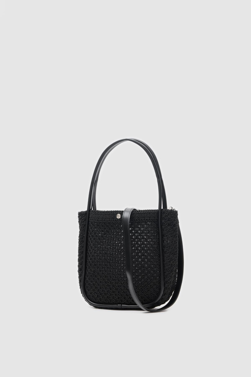 Palma Handmade Midi Hasır Omuz Çantası Siyah