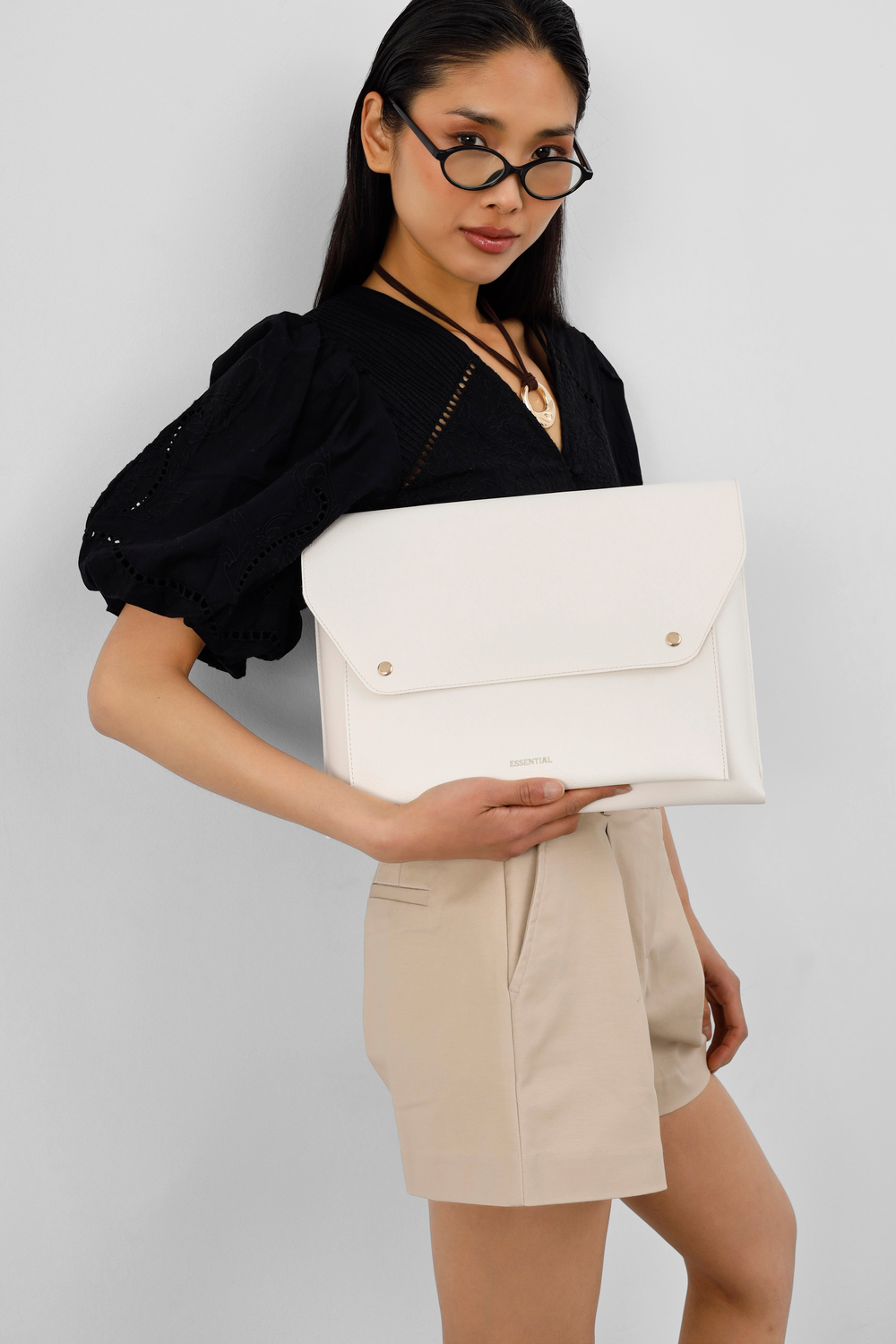 Frame Laptop & Tablet Çantası Krem