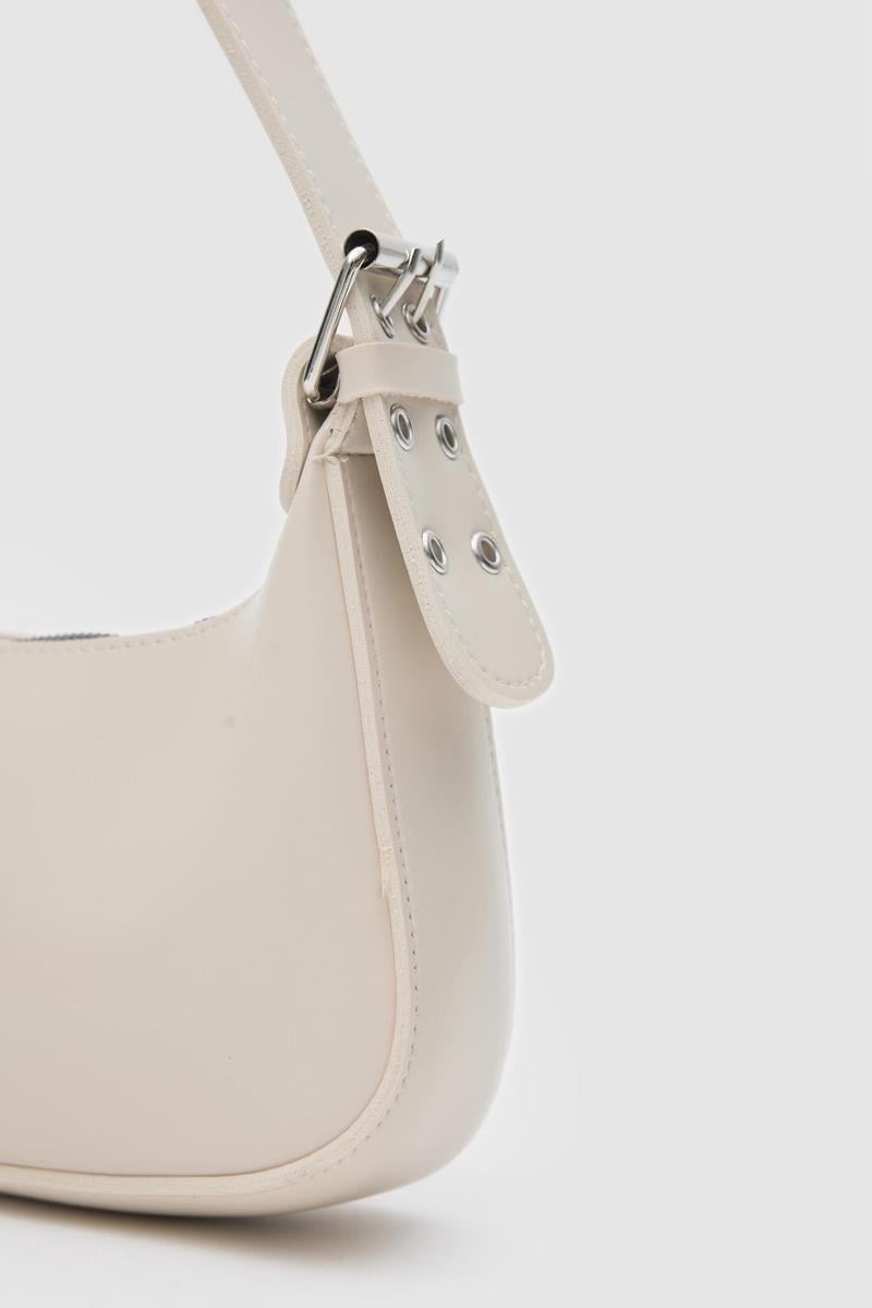 Muse Oval Baget Çanta Krem