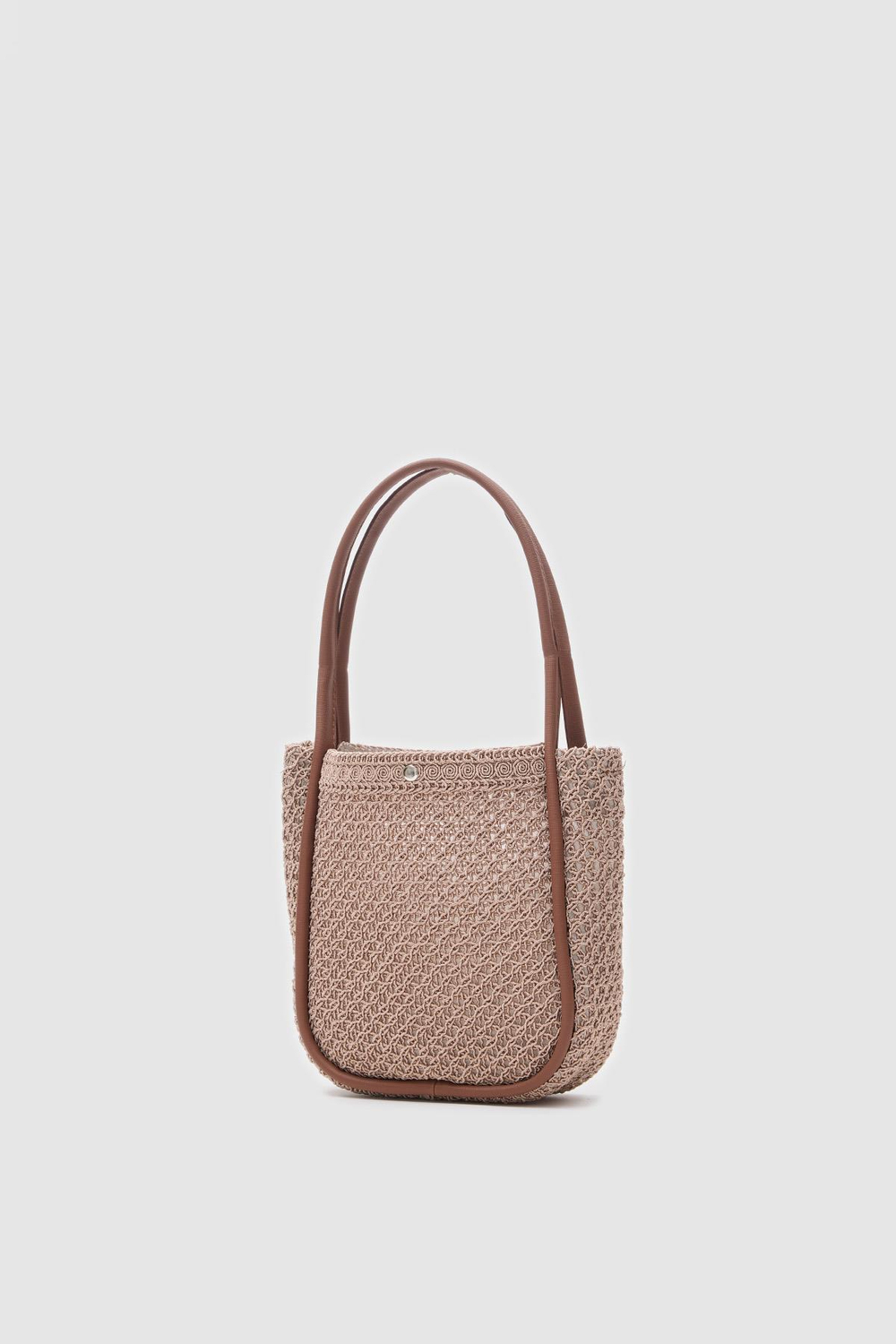 Palma Handmade Midi Hasır Omuz Çantası Vizon