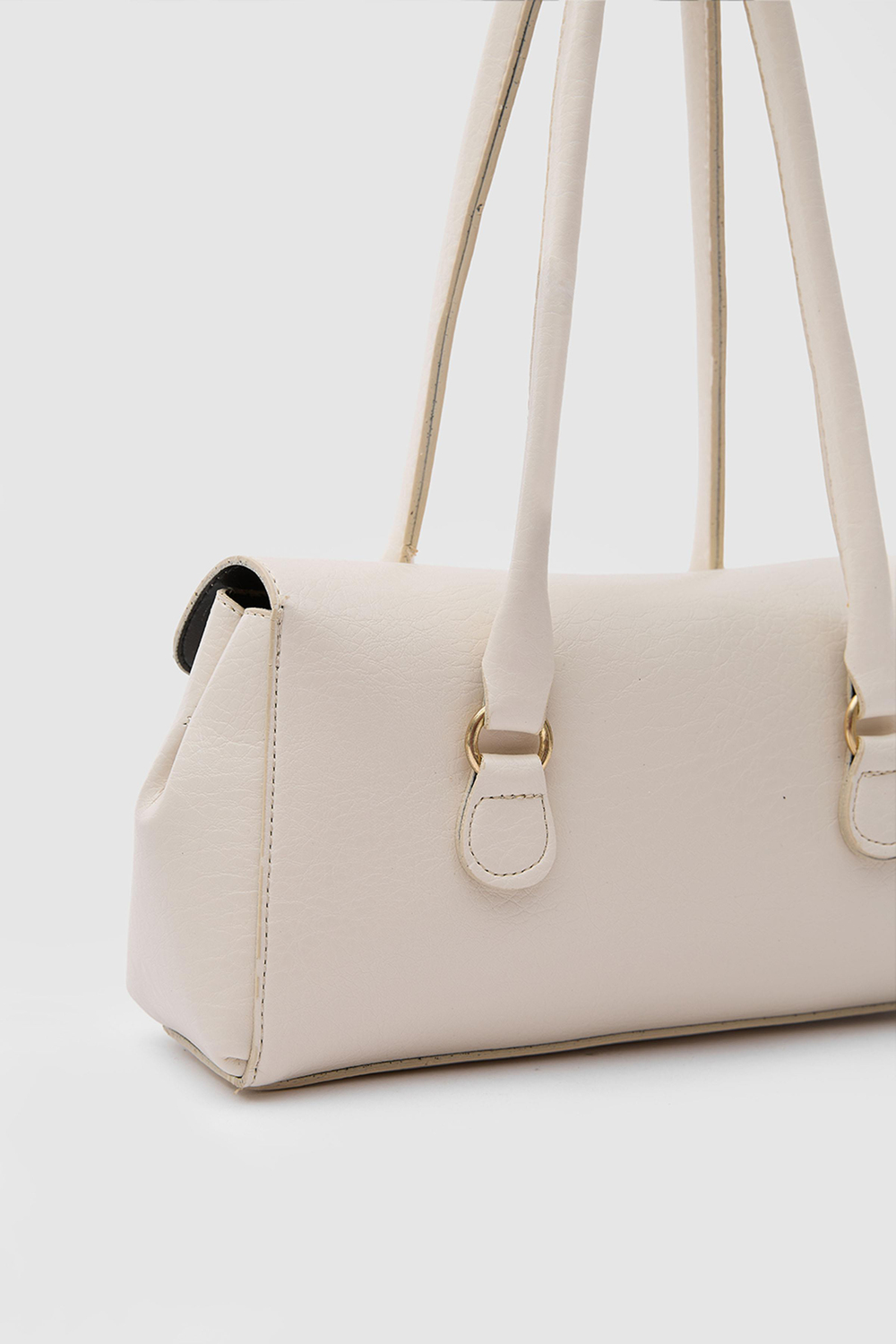 Lunera Vintage Baget Çanta Krem