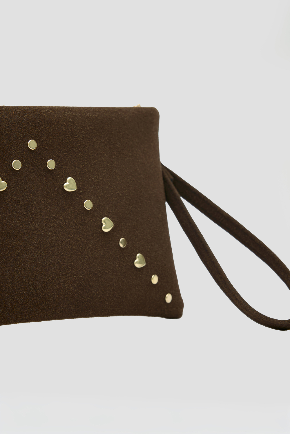 Geez Troklu Clutch Çanta Kahve
