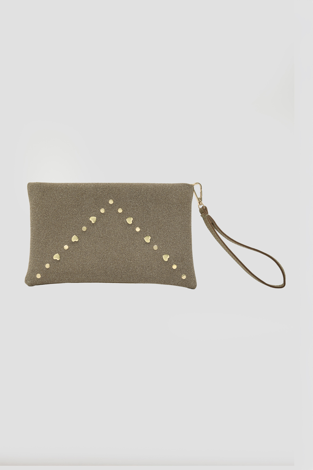 Geez Troklu Clutch Çanta Vizon