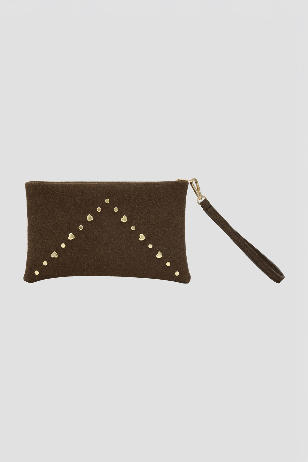 Geez Troklu Clutch Çanta Kahve