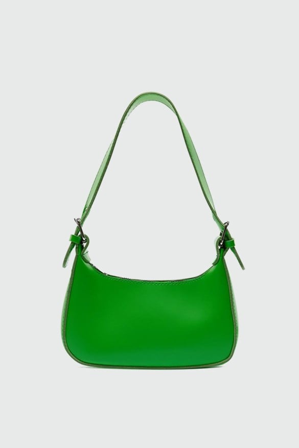 Muse Oval Baget Çanta Yeşil