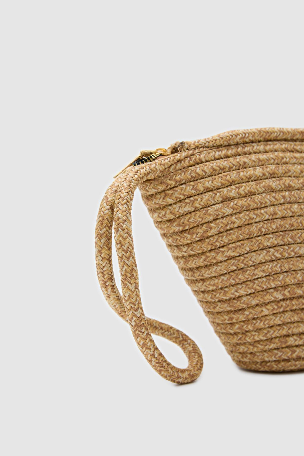 Rome Handmade Hasır Clutch Çanta Vizon