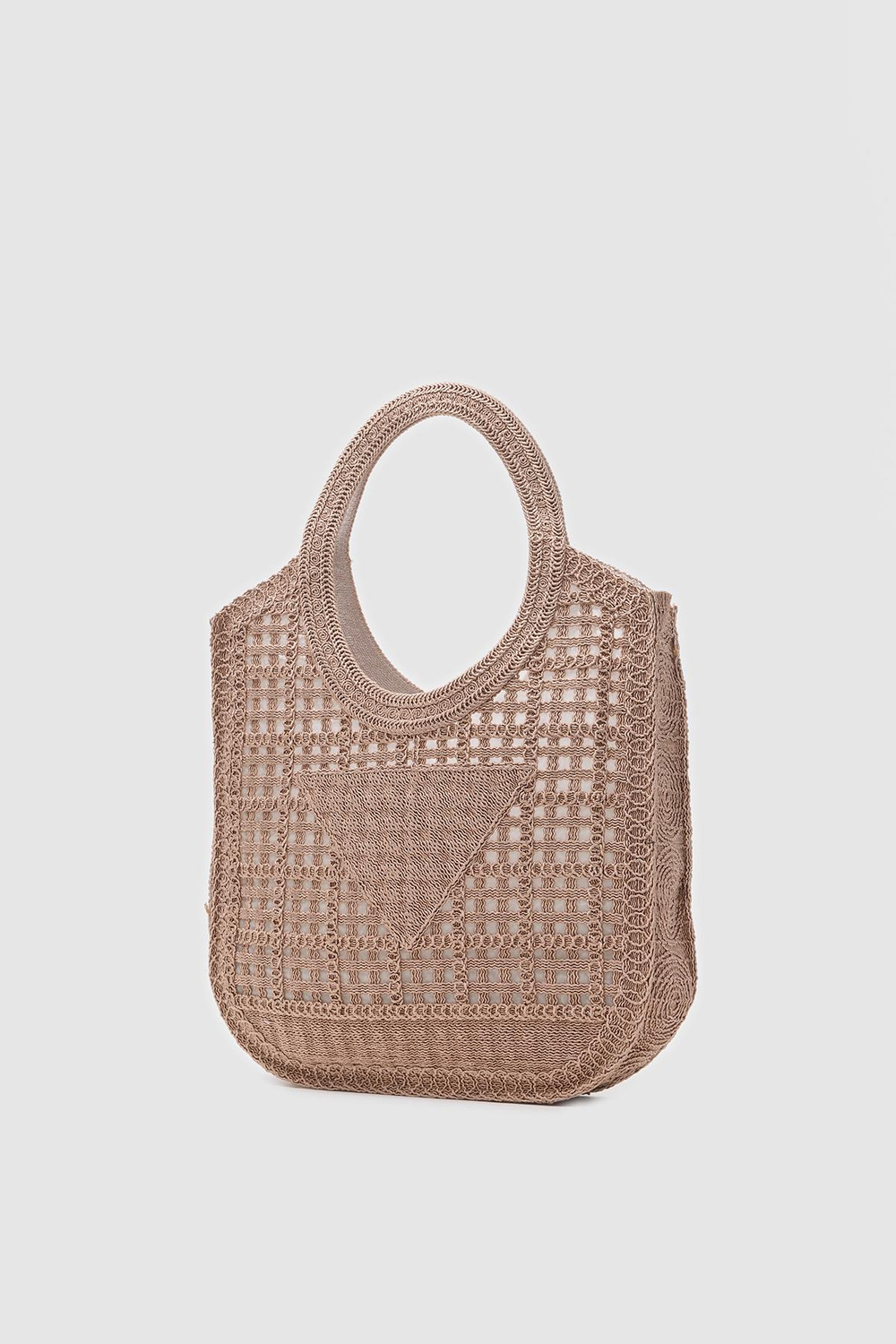 Vicolo Handmade Makrome Tote Çanta Vizon